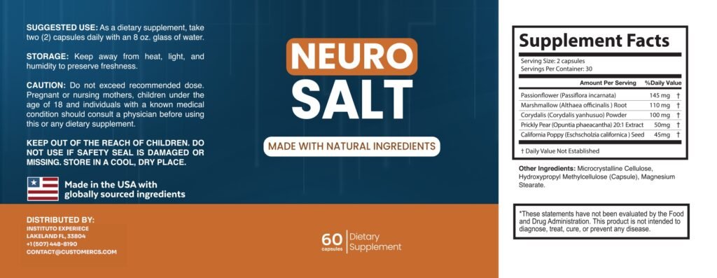 NeuroSalt Supplement Facts